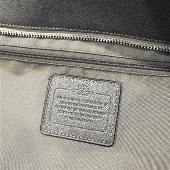 Coach Bag Peyton Zip Top Tote Charcoal Gray Saffiano Leather Tote Bag - Picture 14 of 17